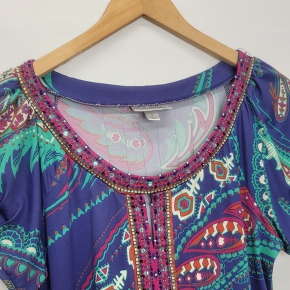 Dressbarn Multi Color Short sleeve Sheath Knee length dress - Picture 6 of 15